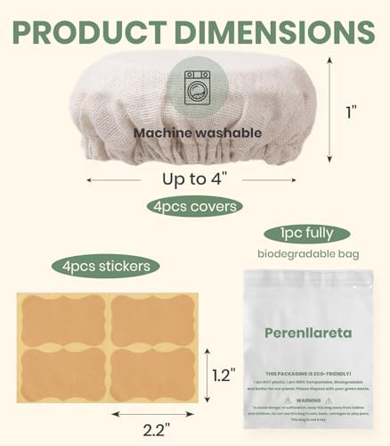 Perenllareta 4-inch Sourdough Jar Covers