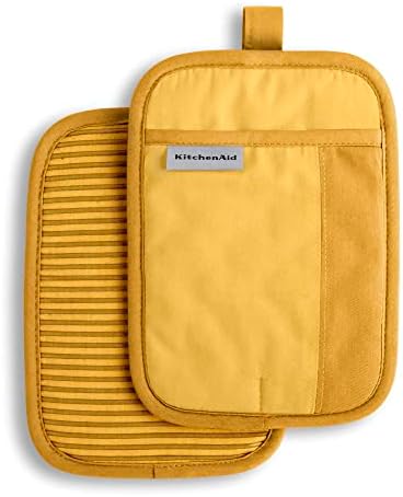High-Quality Heat-Resistant Oven Mitt Set Majestic Yellow Non-Slip Potholders
