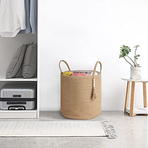 Mkono Macrame Wicker Storage Basket for Decor