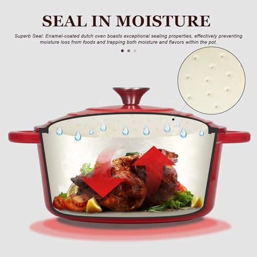Overmont Enameled Cast Iron Dutch Oven - Perfect for Flavor