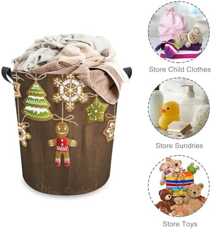 MEIKKO Christmas Gingerbread Snowflake Storage Basket - Lightweight Collapsible and Waterproof