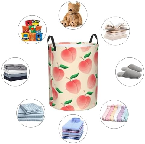 Peach Laundry Hamper Foldable Basket