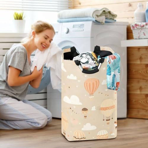 Kigai Collapsible Laundry Basket with Handles - Durable Waterproof