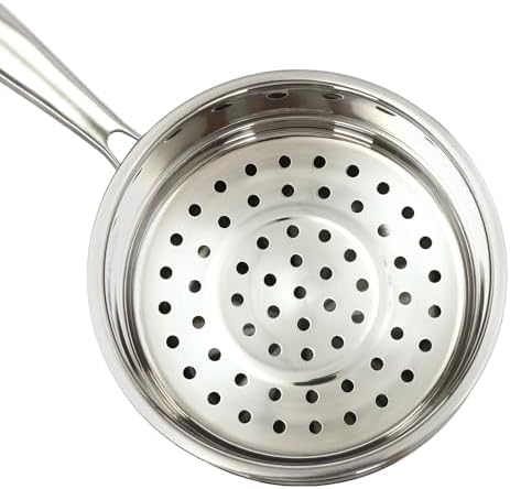 Stainless Steel Saucepan with Steamer for Cooking
