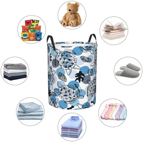 Seawurtles Circular Hamper Clothes Storage Bucket - Durable Compact Storage Solution