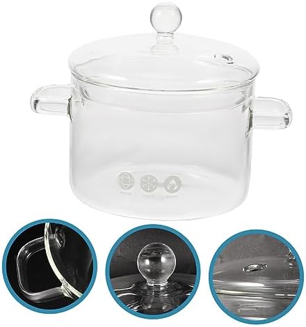 High Borosilicate Glass Stockpot with Double Handles and Lid