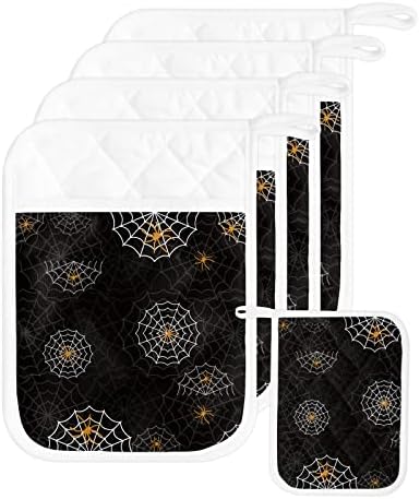 Spooky Halloween 5PCS Pot Holders with Pockets