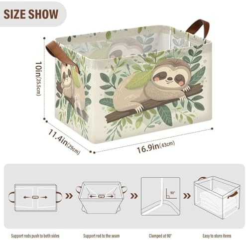 Sloth Storage Basket Collapsible 32L Waterproof - Perfect for Organisation