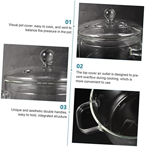 High Borosilicate Glass Stockpot with Double Handles and Lid