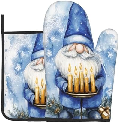 Hanukkah Gnome Oven Mitts Pot Holders