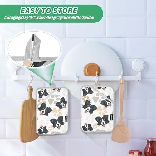 Double Potholder Set Heat-Resistant Oven Mitts