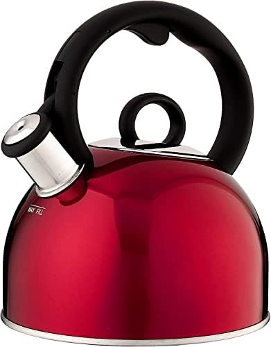 2-Quart Metallic Red Tea Kettle