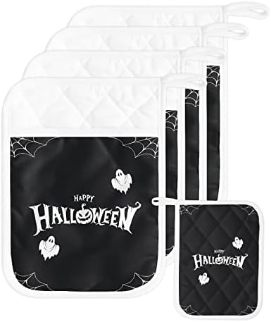 Pumpkin Halloween GHOST Pot Holders Set of 5 for Kitchen Use