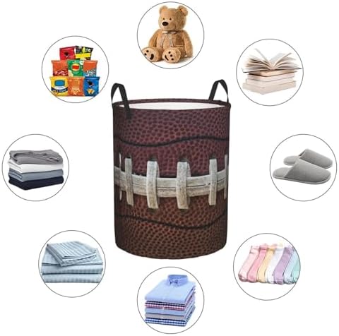 American football-themed waterproof foldable laundry basket for kids and adults