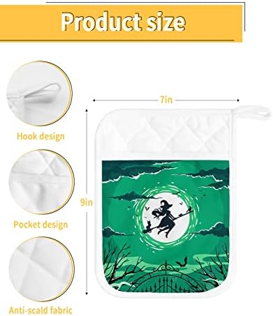 HilariousM Halloween Flying Witch Pot Holder