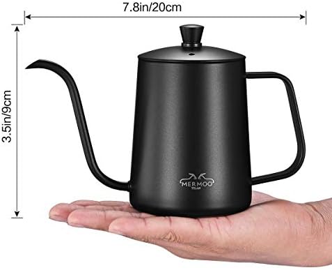 MERMOO YILAN Gooseneck Coffee Kettle 21oz Silver