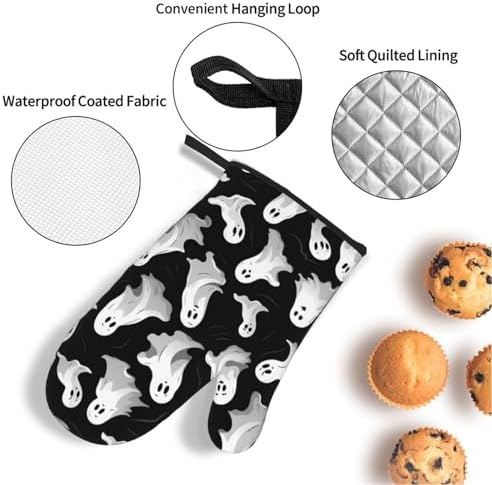 Exclusive Halloween Set 4PCS Heat Resistant Oven Mitts Potholders