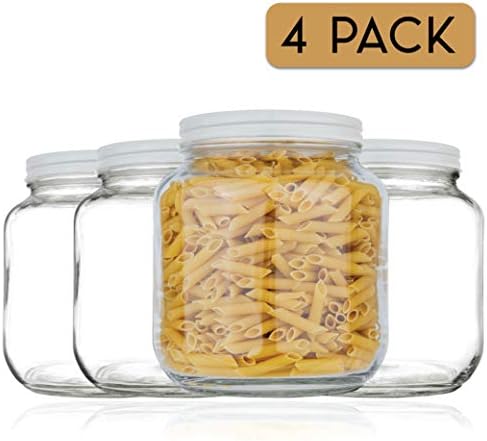 Kitchentoolz Half Gallon Mason Jar Wide Mouth with Airtight Metal Lid