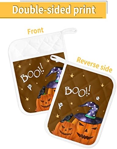 Cute Halloween Pumpkins 5PCS Pot Holders with Pockets and Hanging Loop