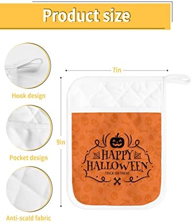 Hilarious Halloween Orange Pot Holders Set