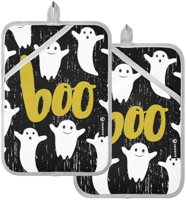 2-Piece Halloween Ghosts Potholders Set