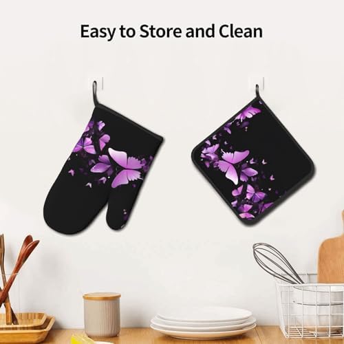 Unique printed Design Oven Mitt Pot Holder Set ThermalProof Durable by Quopvn