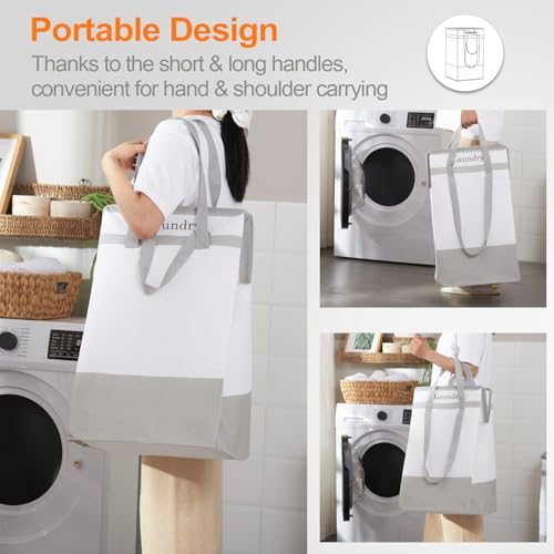 Two-Piece Collapsible Laundry Hamper for Bathroom Storage