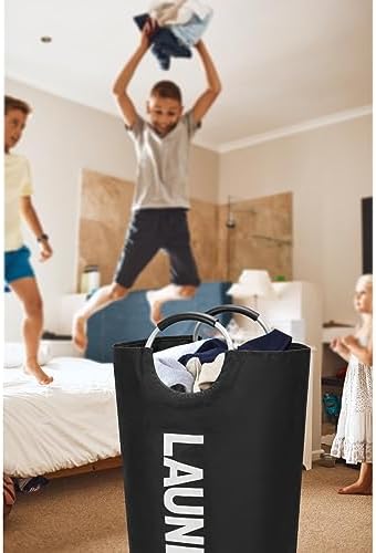 Your Must-Have Standing Laundry Basket for Busy Families 90L Capacity Black