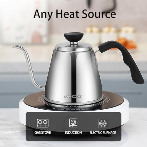 Gooseneck Coffee Kettle Travel-Friendly 24oz Pour Over 304 Stainless Steel