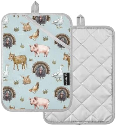 Potholder Goose Cow Chicken Pig Pot Holder Set of 2