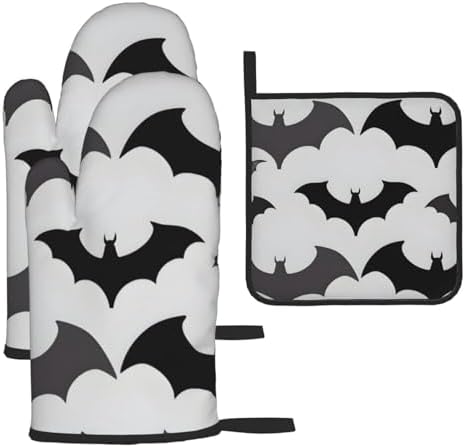 3-Piece Halloween Oven Mitt Pot Holder Set for Baking