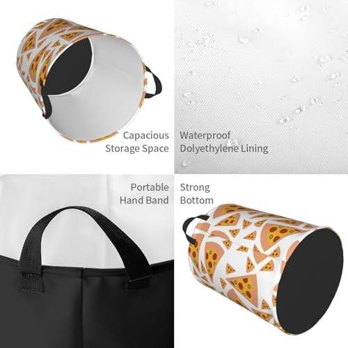 Pizza Laundry Hamper Collapsible Basket with Handles