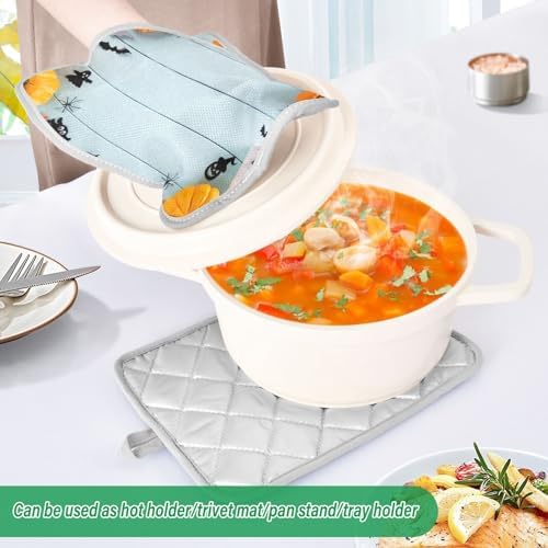 Halloween Orange Pumpkin Pot Holder Set