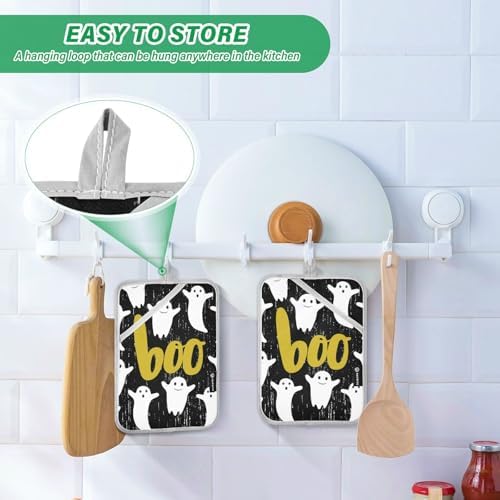 2-Piece Halloween Ghosts Potholders Set
