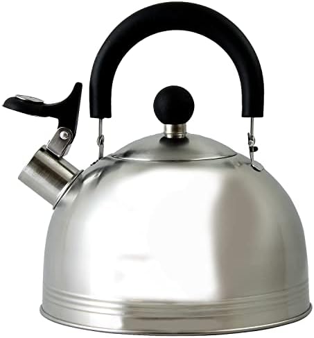 Mr Coffee Carterton Whistling Tea Kettle 15 Quart Mirror Polish