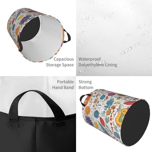 Colorful Feather Pattern Oxford Cloth Laundry Basket