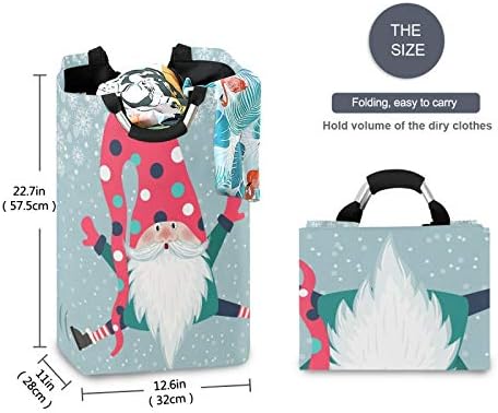 Susiyo Christmas Jolly Gnome Folding Laundry Basket
