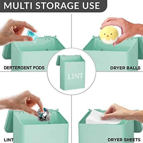 Calindiana Modern Farmhouse Metal Lint Bin for Laundry Room