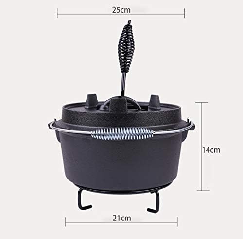 25CM Black Cast Iron Saucepan for Gas Stove