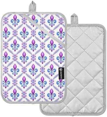 Durable 2-Piece Heat-Resistant Oven Mitts Potholders with Silver Coating