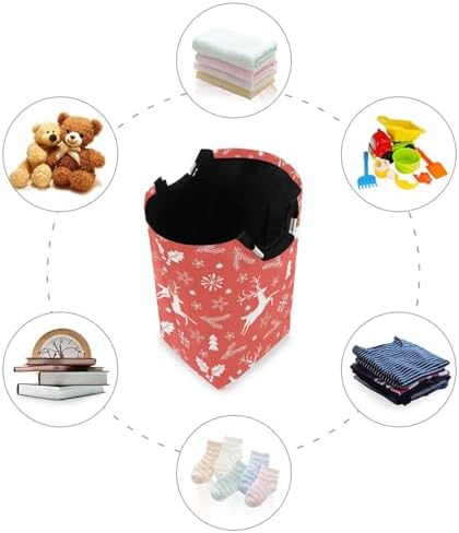 Kigai Christmas Deer Laundry Basket Large Waterproof