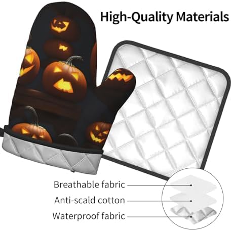 Halloween Pumpkin Oven Mitt Set