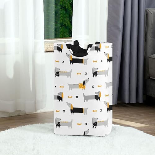 Kigai Collapsible Laundry Basket with Handle Durable Waterproof