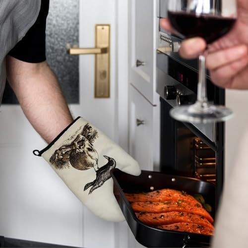 Gothic Halloween Oven Mitts and Potholders Set