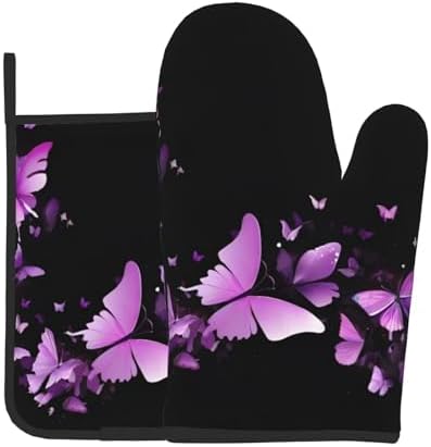 Unique printed Design Oven Mitt Pot Holder Set ThermalProof Durable by Quopvn