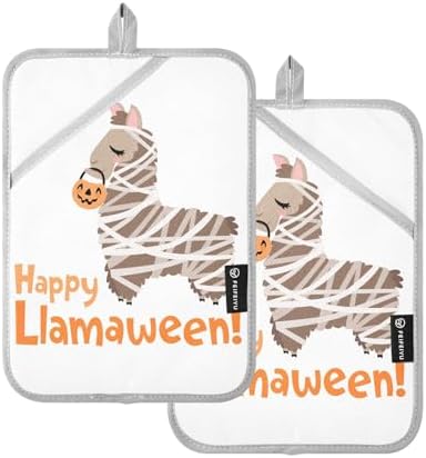 Perfect Halloween Trick or Treat Potent Pot Holder Set for Llamas