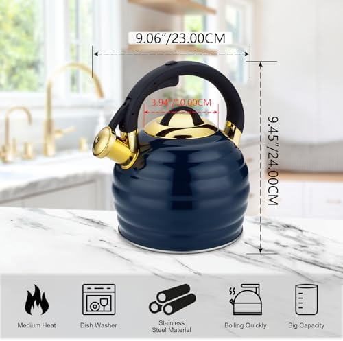 Lazneyru 32 Qt Stovetop Whistling Tea Kettle
