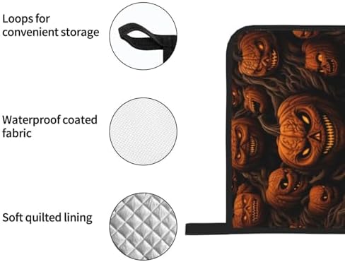 Pumpkin Oven Mitts Pot Holders Set of 4 Heat-Resistant Cooking Tools
