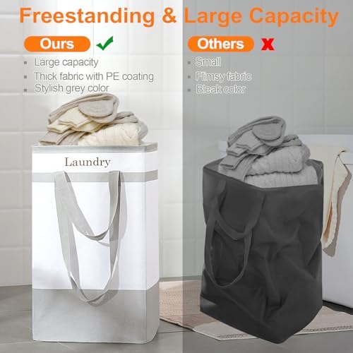 Two-Piece Collapsible Laundry Hamper for Bathroom Storage