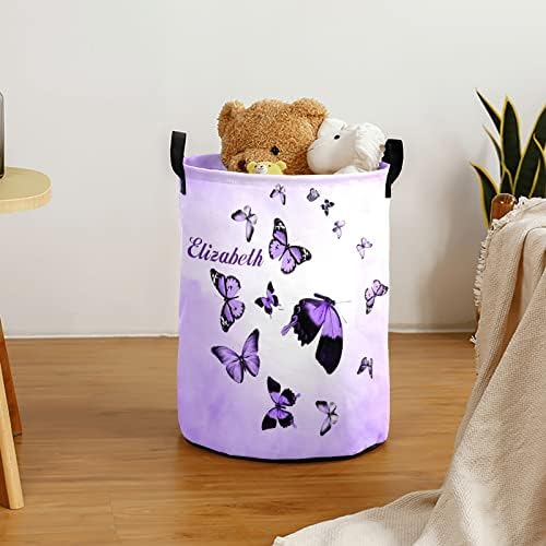 Color Sky Butterflies Personalized Waterproof Folding Laundry Basket